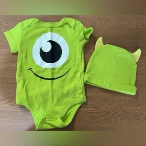 Monsters Inc Mike Wazowski Onesie with Hat Costume 3-6 month